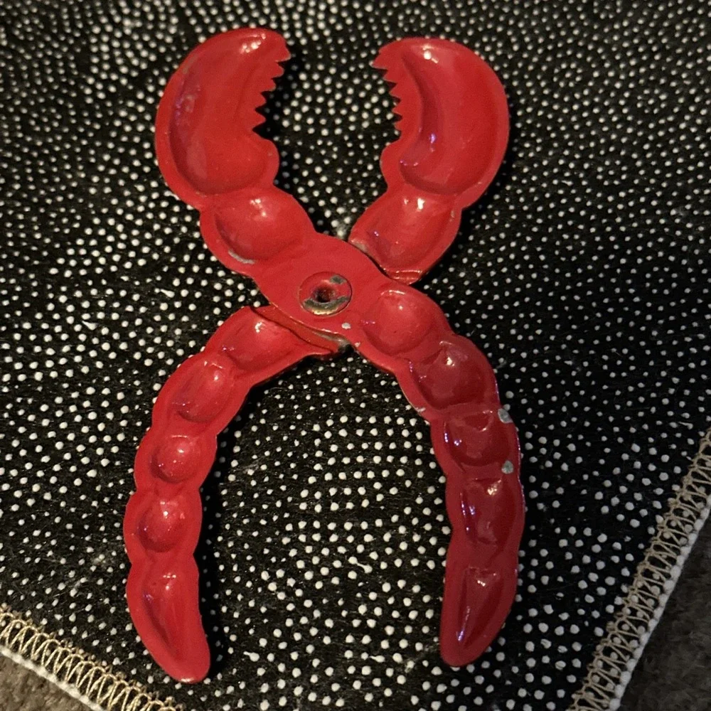 Heavy Duty Lobster Claw Nut / Seafood Cracker Red Metal From Florida